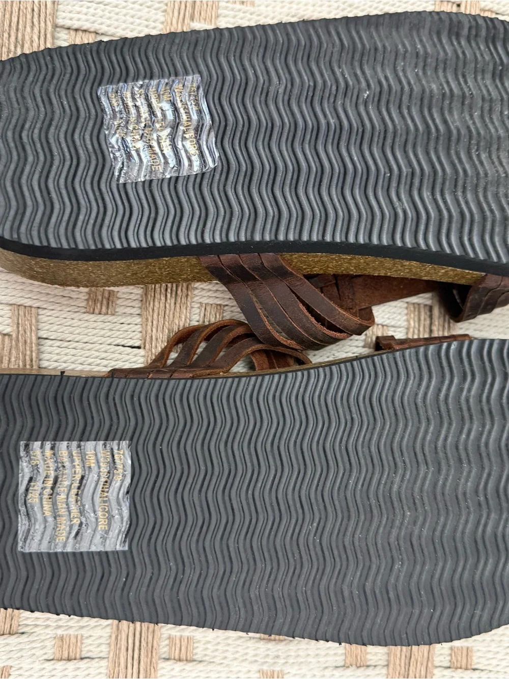White Mountain Brown Woven Slide Sandals